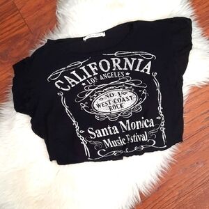 Santa Monica Music Festival Black Crop Top